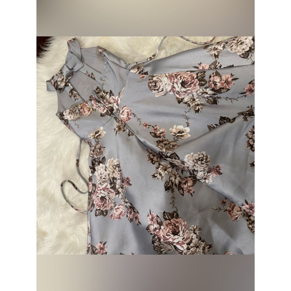 Speechless Girls Light Blue Floral High-Low Dress with Pink Accents - Picture 10 of 14